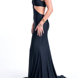 Cutout Ruched Mermaid Evening Gown