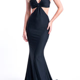 Cutout Ruched Mermaid Evening Gown