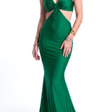 Cutout Ruched Mermaid Evening Gown