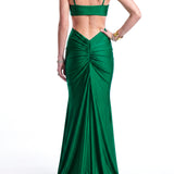 Cutout Ruched Mermaid Evening Gown