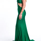 Cutout Ruched Mermaid Evening Gown