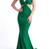 Cutout Ruched Mermaid Evening Gown