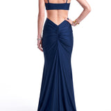 Cutout Ruched Mermaid Evening Gown